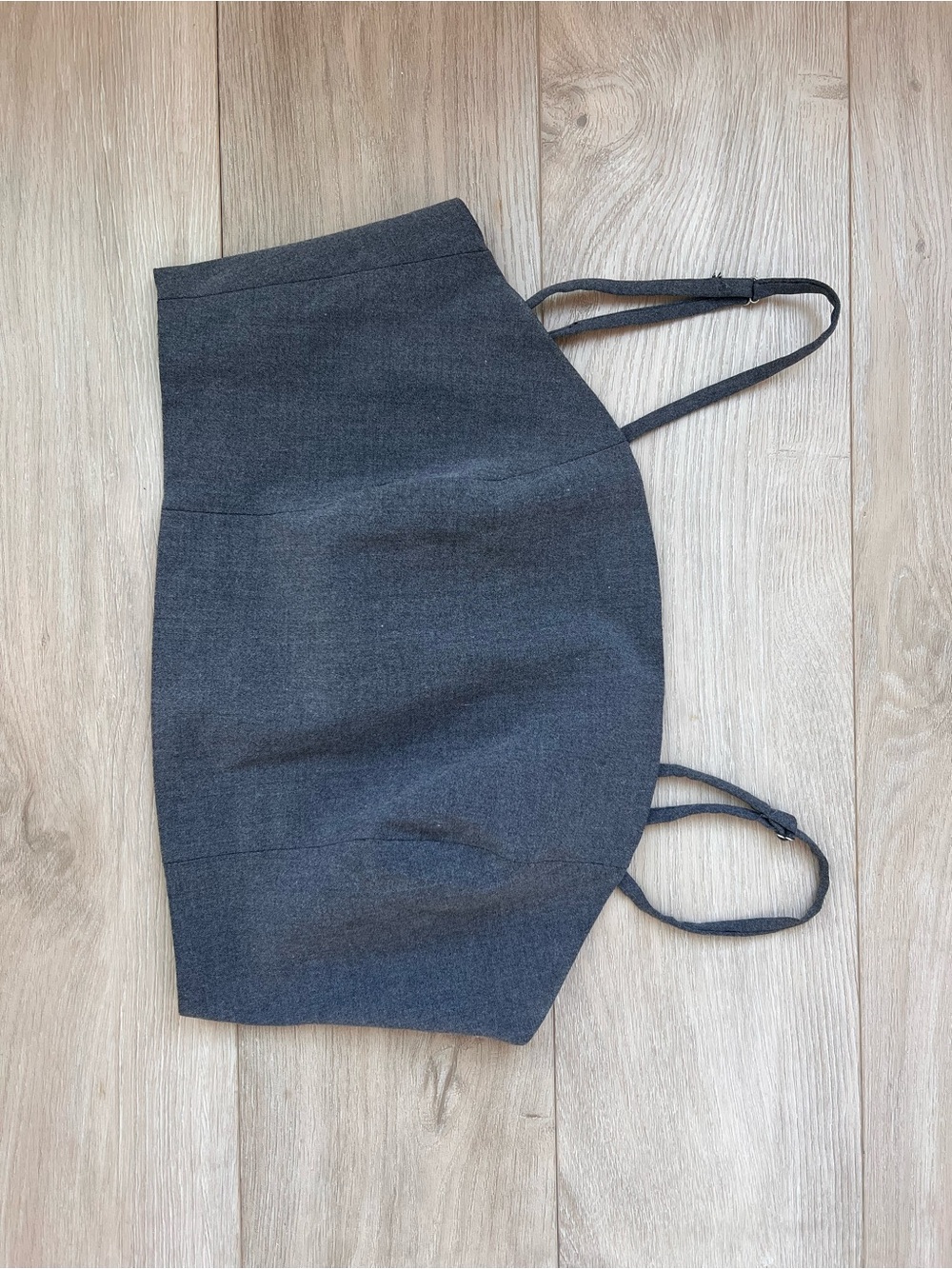 Charcoal Gray Fitted Mini Dress with Straps